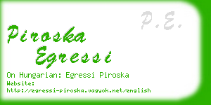 piroska egressi business card